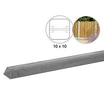 Betonpaal glad met diamantkop 10 x 10 x 190 cm, grijs ongecoat, tussenpaal t.b.v. scherm 90 cm hoog.
