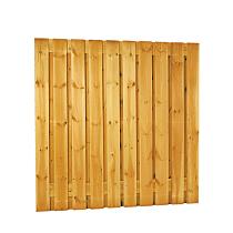 Grenen geschaafd plankenscherm 21-planks 17 mm, 180 x 180 cm, verticaal recht, groen geïmpregneerd.
