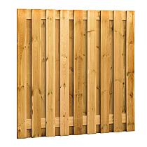 Grenen geschaafd plankenscherm 19-planks 15 mm, 180 x 180 cm, verticaal recht, groen geïmpregneerd.