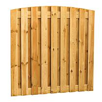 Grenen geschaafd plankenscherm 19-planks 15 mm, 180 x 180 cm, verticaal toog, groen geïmpregneerd.