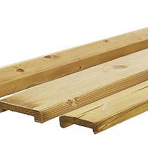 Vuren geschaafde afdeklat met sponning (6,2 cm) 1,9 x 9,6 x 181,5 cm t.b.v. recht en toogscherm, groen geïmpregneerd