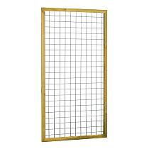 Eco gaastrellis met maas 7,5 x 7,5 cm, in grenen raamwerk 4,5 x 4,5 cm, 90 x 180 cm, groen geïmpregneerd.