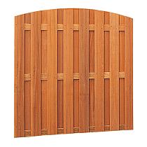 Hardhouten plankenscherm 18-planks 14 mm toog verticaal 180 x 170/180 cm.