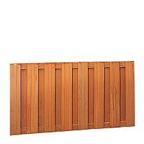 Hardhouten plankenscherm 17 planks 14 mm recht verticaal 180 x 90 cm.