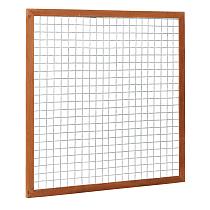 Hardhouten betonijzertrellis met maas 7,5 x 7,5 cm, in raamwerk 4,5 x 7,0 cm, 180 x 180 cm.