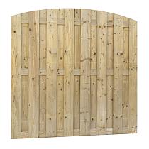 Jumboscherm geschaafd vuren 18-planks 15 mm, 180 x 170/180 cm, toog verticaal, groen geïmpregneerd.