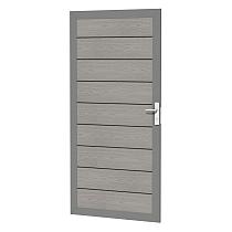 Composiet deur met houtmotief in aluminium frame 90x183 cm, grijs