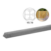 Betonpaal glad met diamantkop 10 x 10 x 280 cm, grijs ongecoat, T-paal.