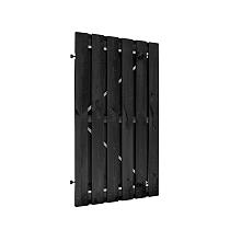 Naaldhout geschaafde plankendeur op verstelbaar zwart stalen frame 100x180 cm, recht, zwart gedompeld
