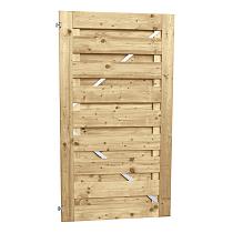 Jumbodeur met slotgat, geschaafd vuren 15 mm op verstelbaar stalen frame 100 x 180 cm, recht horizontaal.