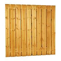Grenen geschaafd plankenscherm 21-planks 15 mm, 180 x 180 cm, verticaal recht, groen geïmpregneerd.