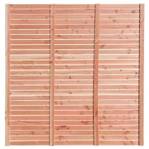 Douglas enkelzijdig geschaafd latten scherm, recht horizontaal, 180 x 180 cm.