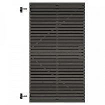 Grenen geschaafd latten deur op verstelbaar frame, horizontaal, 178 X 99 x 5 cm, zwart gespoten.