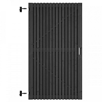 Grenen geschaafd latten deur op verstelbaar frame, verticaal, 178 X 99 x 5 cm, zwart gespoten.
