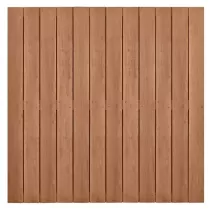 Hardhouten geschaafd plankenscherm design 28-planks 15 mm, recht verticaal, 180 x 180 cm.