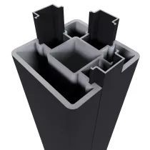 NewTechWood aluminium poortpaalset, 2 stuks met paalkap, 8 x 8 x 270 cm, zwart.