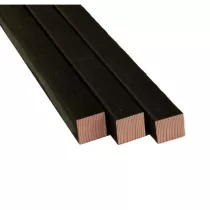 Douglas geschaafde paal 6,5 x 6,5 x 300 cm, zwart gespoten.