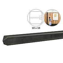 Betonpaal met diamantkop t.b.v. betonplaten met motief 10 x 10 x 275 cm, antraciet zonder coating eindpaal.