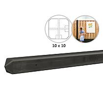 Betonpaal met diamantkop t.b.v. betonplaten met motief 10 x 10 x 275 cm, antraciet zonder coating hoekpaal.