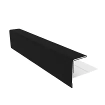 NewTechWood aluminium co-extrusie eindprofiel t.b.v. Castellation PRO, 5 x 5 x 300 cm, Ebony zwart.