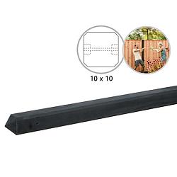 Betonpaal glad met diamantkop 10 x 10 x 190 cm, antraciet ongecoat, tussenpaal t.b.v. scherm 90 cm hoog.