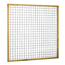 Eco gaastrellis met maas 7,5 x 7,5 cm, in grenen raamwerk 4,5 x 4,5 cm, 180 x 180 cm, groen geïmpregneerd.