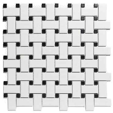 Paris Basket weave White and Black 30x30xcm