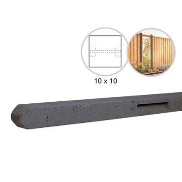 Betonpaal stampbeton 10 x 10 x 180 cm, antraciet tussenpaal t.b.v. scherm 90 cm hoog.