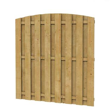 Grenen geschaafd plankenscherm 18-planks 15 mm, 179 x 164/179 cm, verticaal toog, groen geïmpregneerd.