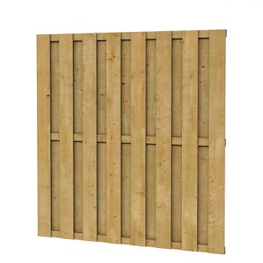 Grenen geschaafd plankenscherm 18-planks 15 mm, 179 x 179 cm, recht, groen geïmpregneerd.