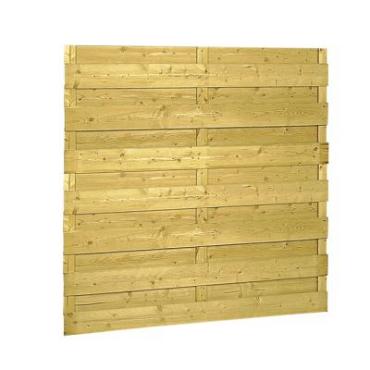 Grenen geschaafd plankenscherm 18-planks 15 mm, 179 x 179 cm, recht, groen geïmpregneerd.