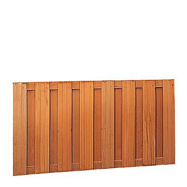 Hardhouten plankenscherm 17 planks 14 mm recht verticaal 180 x 90 cm.