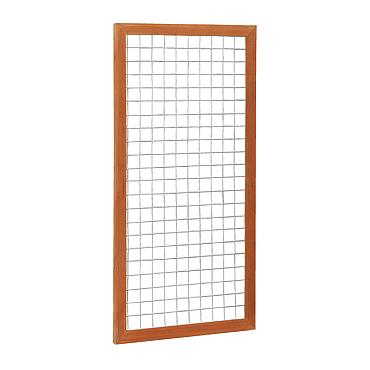 Hardhouten betonijzertrellis met maas 7,5 x 7,5 cm, in raamwerk 4,5 x 7,0 cm, 90 x 180 cm.