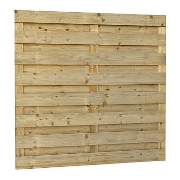 Jumboscherm geschaafd vuren 18-planks 15 mm, 180 x 180 cm, recht, groen geïmpregneerd.