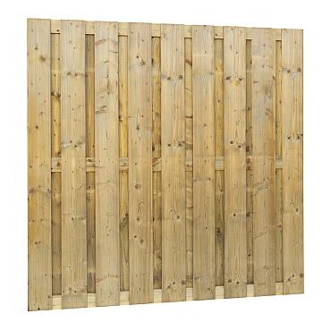 Jumboscherm geschaafd vuren 20-planks 15 mm, 180 x 180 cm, recht, groen geïmpregneerd.