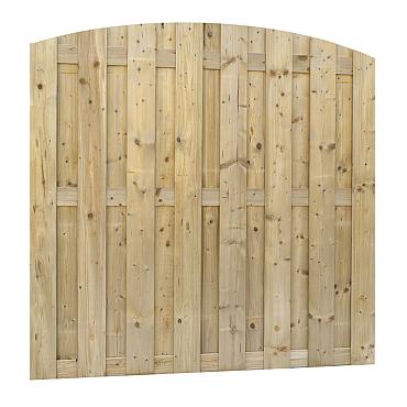 Jumboscherm geschaafd vuren 18-planks 15 mm, 180 x 170/180 cm, toog verticaal, groen geïmpregneerd.