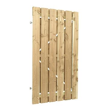 Jumbodeur met slotgat, geschaafd vuren 15 mm op verstelbaar stalen frame 100 x 180 cm, recht verticaal.