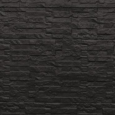 Betonplaat dubbelzijdig leisteenmotief 36 x 3,5 x 184 cm, antraciet gecoat.