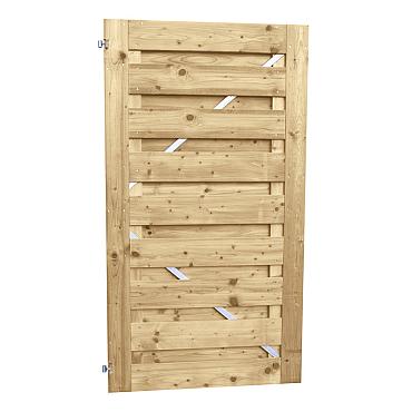 Jumbodeur met slotgat, geschaafd vuren 15 mm op verstelbaar stalen frame 100 x 180 cm, recht horizontaal.