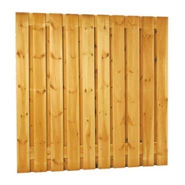 Grenen geschaafd plankenscherm 21-planks 15 mm, 180 x 180 cm, verticaal recht, groen geïmpregneerd.