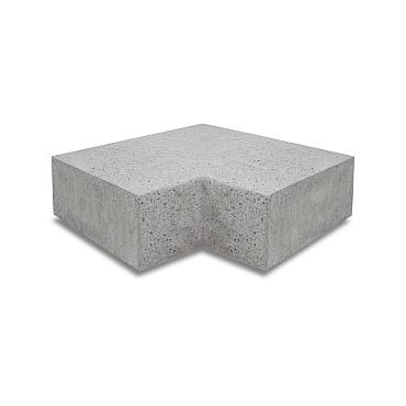 Hoekstuk Traptrede Oud Hollands 37x15cm, 90° buiten Grijs
