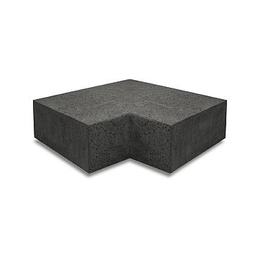 Hoekstuk Traptrede Oud Hollands 37x15cm, 90° buiten Carbon