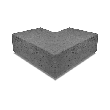 Hoekstuk Traptrede Oud Hollands 40x20cm, 90° buiten Antraciet
