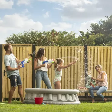 Tuindeur verticaal Elan 100 Excellent op verstelbaar stalen frame, 99 x 190 cm, groen geïmpregneerd.