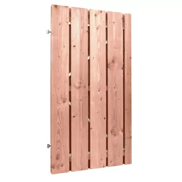 Douglas fijnbezaagde plankendeur op verstelbaar stalen frame, 19 mm, 100 x 195 cm, onbehandeld.