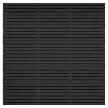Grenen geschaafd latten scherm, recht horizontaal/verticaal, 180 x 180 x 5 cm, zwart gespoten.