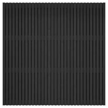 Grenen geschaafd latten scherm, recht horizontaal/verticaal, 180 x 180 x 5 cm, zwart gespoten.