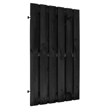 Jumbodeur geschaafd naaldhout 15 mm op verstelbaar frame 100 x 195 cm, geïmpregneerd en zwart gespoten.
