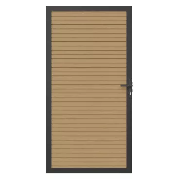 NewTechWood Co-extrusie composiet deur in aluminium frame, horizontaal triple, 100 x 195 cm, Red Cedar.