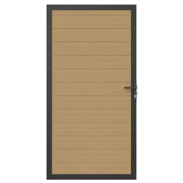 NewTechWood Co-extrusie composiet deur in aluminium frame, horizontaal, 100 x 195 cm, Red Cedar.